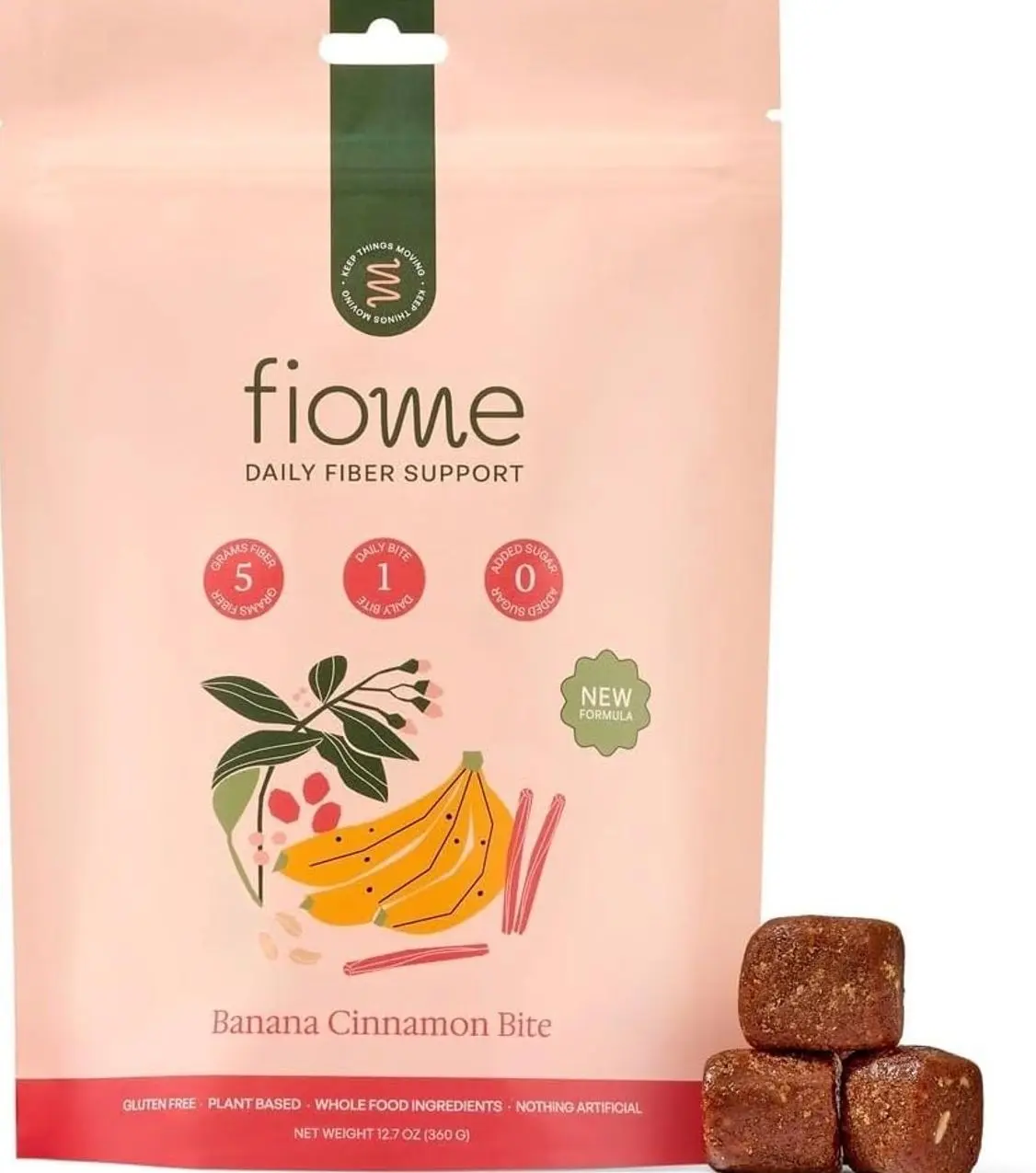 Fiber Bites - 5g Daily Fiber Supplement - Supports Regularity, Digestion and Gut Health - All Natural Ingredients, Banana Cinnamon Flavor, 30 Servings