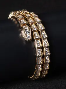 Snake Skin Design Cuban Link Bracelet, Fashionable Jewelry for Women & Girls, Trendy All-match & Exquisite Jewelry for Birthday Gift, Trendy Jewellery Accessories, Premium Bracelet