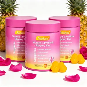 Her Juicy Flora Support Feminine Probiotics Gummies – Comprehensive Blend Slippery Elm, Prebiotics & Lactobacillus for Women’s pH Balance and Long-Lasting Intimate Comfort, 60 Counts Pineapple Gummies