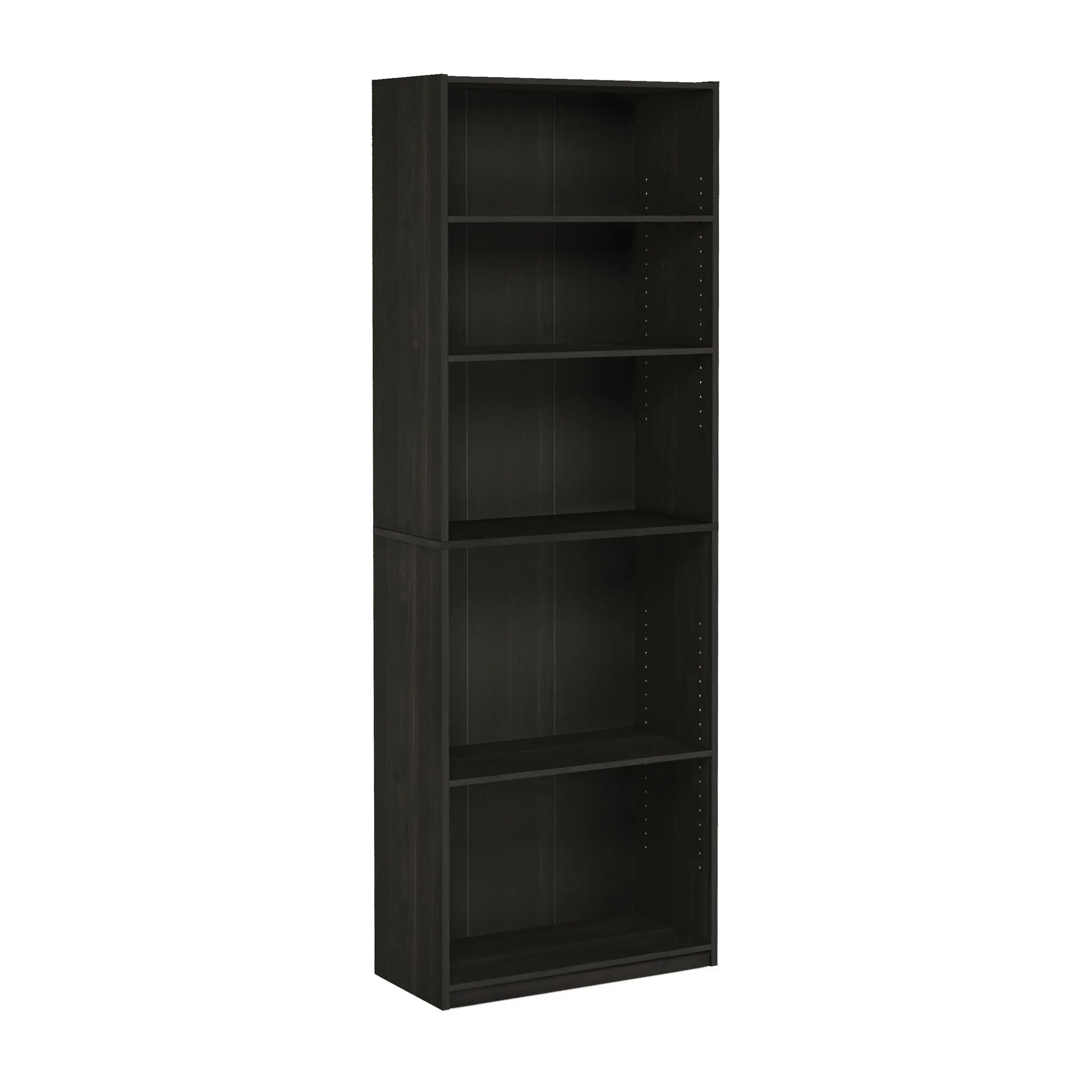 JAYA 5-Tier Adjustable Composite Wood Bookshelf - 9.5x24.5x71.2in Space Saving Furniture, Easy Assembly, Clean Aesthetic Book Nook for Collectibles, Small Room Ideas Modern Organizer