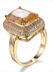 Champange Princess Zircon Ring for Women ,Women's Ring Valentine's Day Gift, Christmas Jewelry, Bridal Wedding Engagement Accessory, Elegant Ladies' Fashion Ring, Marquise Ring