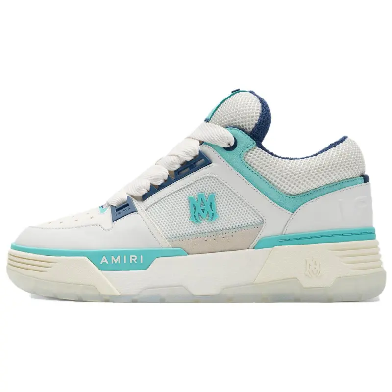 AMIRI MA-1 Men's Round-Toe Lace-Up Low-Top Trainer Sneakers, Casual White Footwear, House White Official Shoes (Maison Mihara)