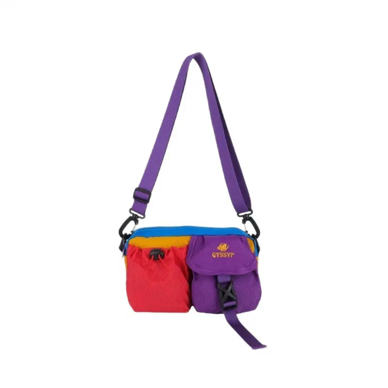 Colorful Oxford Crossbody Bag, Casual Multi-Pocket Shoulder Bag, Adjustable Strap, Lightweight Daily Sling Bag for Women & Men 49138