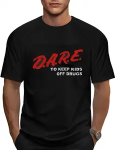 100% Cotton Dare Retro D.A.R.E. T-Shirt 90s Vintage Style Design Tee Short Sleeve Unisex Shirt