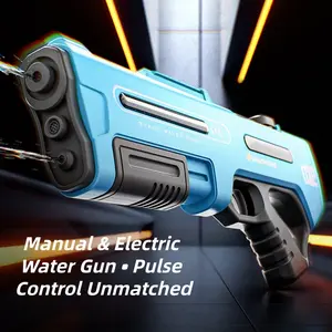 Electric Auto-Suction Water Gun Long Range Spray Rechargeable Battery Electric Water Blaster Outdoor Squirt Gun for Pool Games Blue Automatic Water Blast Guns for Beach Backyard Patio Garden Outdoor Activities Pool Games water gun electric water gun pool