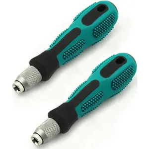 Electric Screwdriver Handle, 2 Pieces 1/ 4inch Hex Quick Release Replacement Handle, 6.35mm Hex Screwdriver Bit Holder Handle Set with Anti-Slip Handle Screwdriver Bit Holder