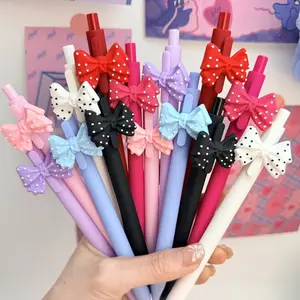15/20pcs Creative Cute Bow Shaped Gel Pen, Ink, Smooth Writing, Aesthetic Pen, School Supplies, Office Supplies, Best Gift
