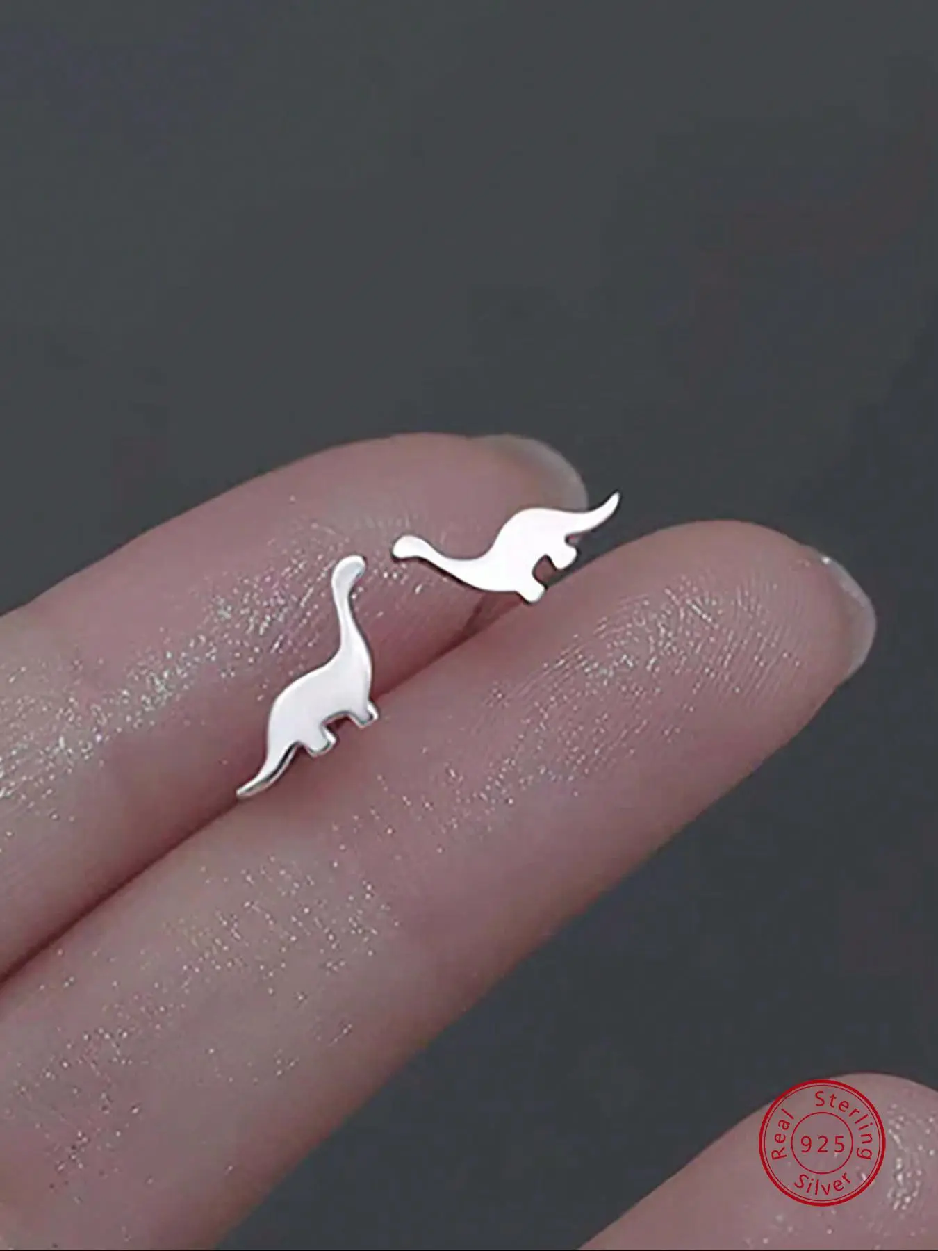 925 Sterling Silver Cute Dinosaur Design Stud Earrings, Unique Design Earrings, Fashion Jewelry for Party, Daily Clothing Decor, Trendy All-match & Exquisite Jewelry for Birthday Gift, Studs Earrings