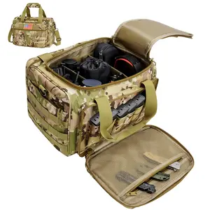 Tactical Gun Range Bag Pistol Shooting Range Duffle Bag, Range Bag for handguns Gun Case Bag with Lockable Zipper for Shooting Range Outdoor Hunting