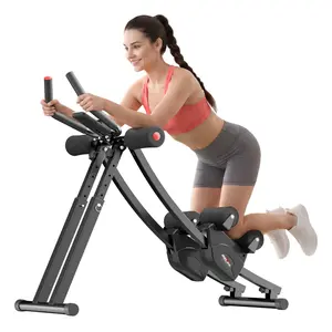 [Summerwins] Adjustable Ab Trainer Machine, Foldable Core Workout Equipment for Home Gym, Dual Track Abdominal Exerciser with LCD Monitor, 440LB Weight Capacity