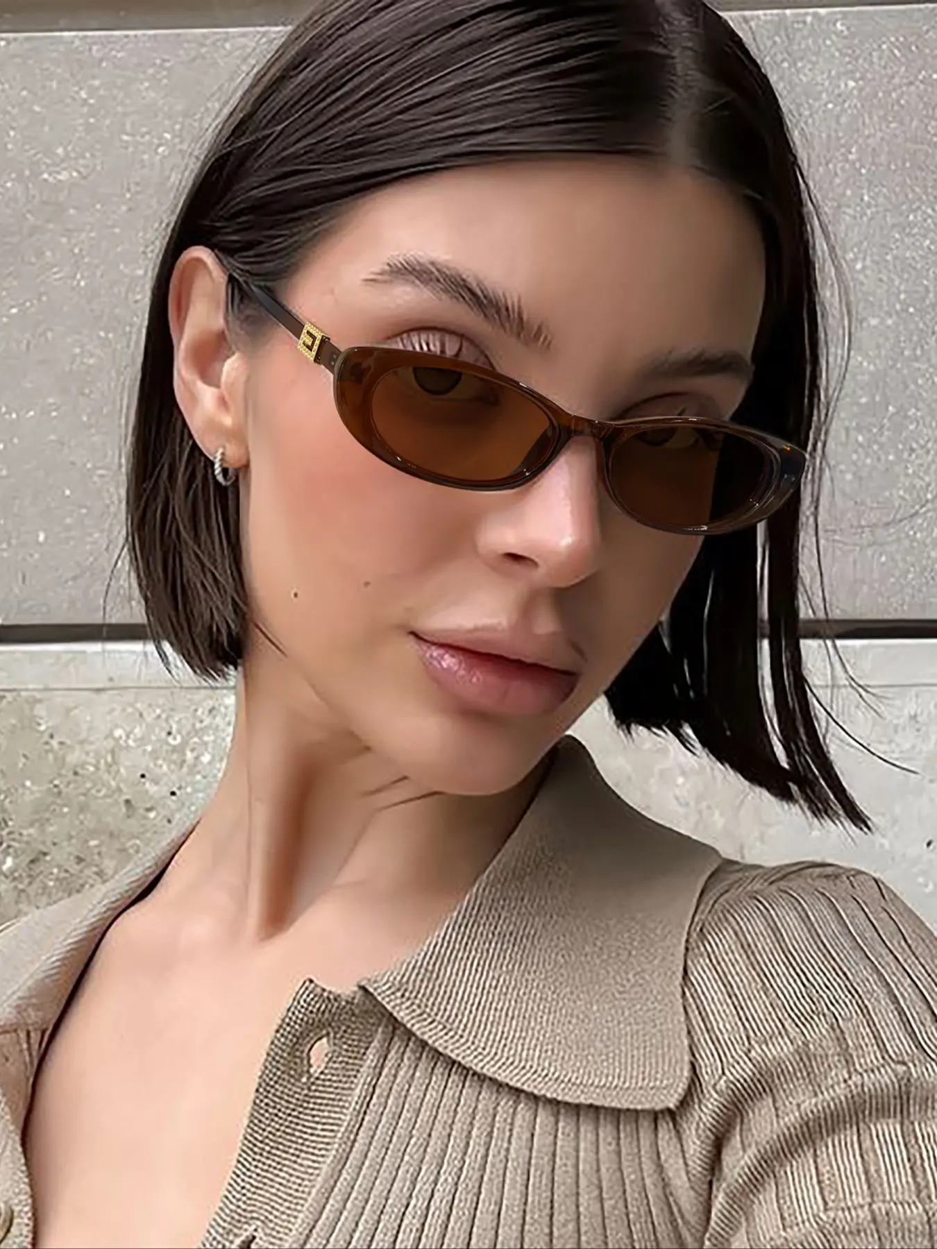 High-Quality Unisex Retro Oval Cat Eye Sunglasses, UV Protection, Lightweight PC Frame, Casual Style, Perfect for Travel & Trendy Vintage Sunglasses, Casual Stylish Glasses