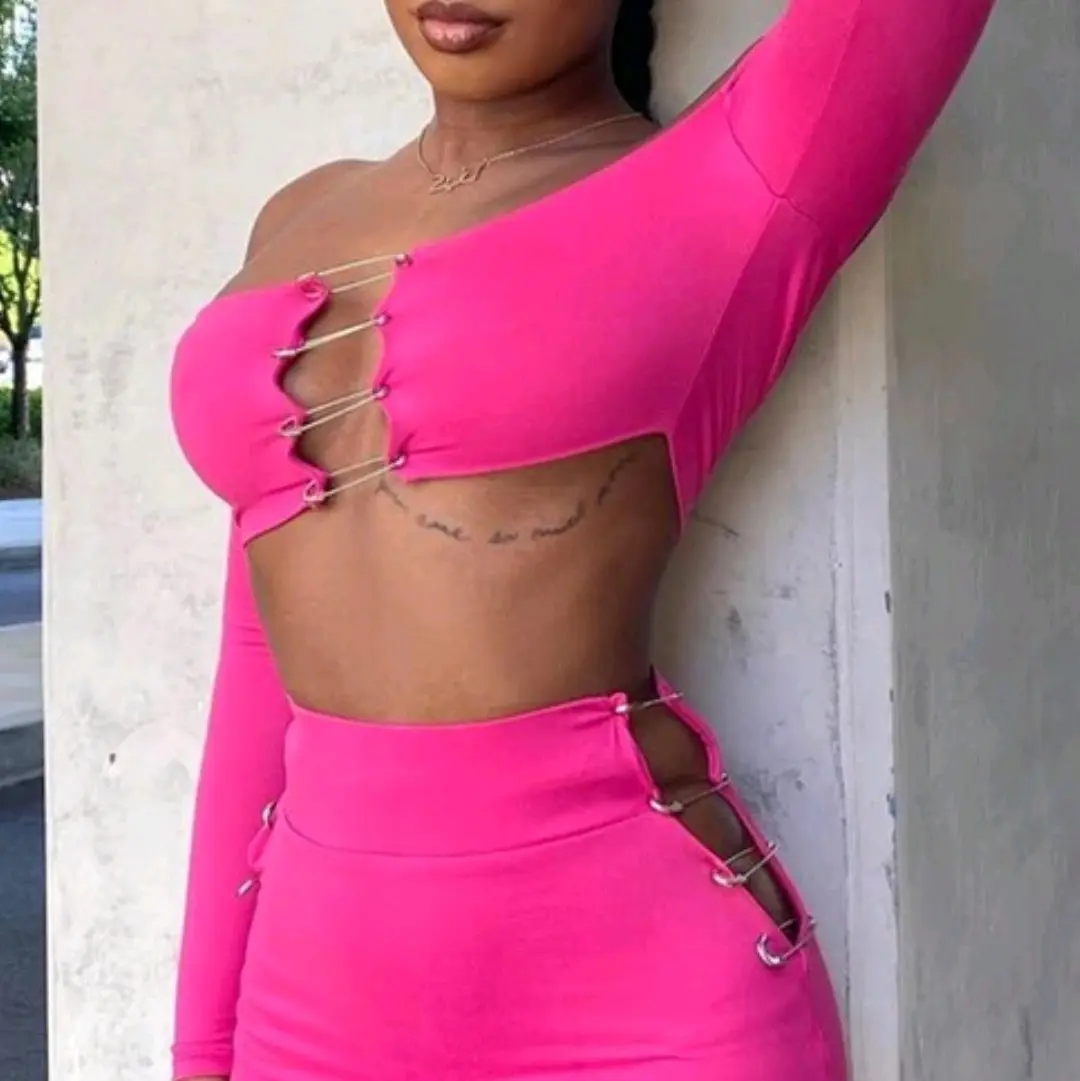 Sexy 2 piece skirt Set long sleeve