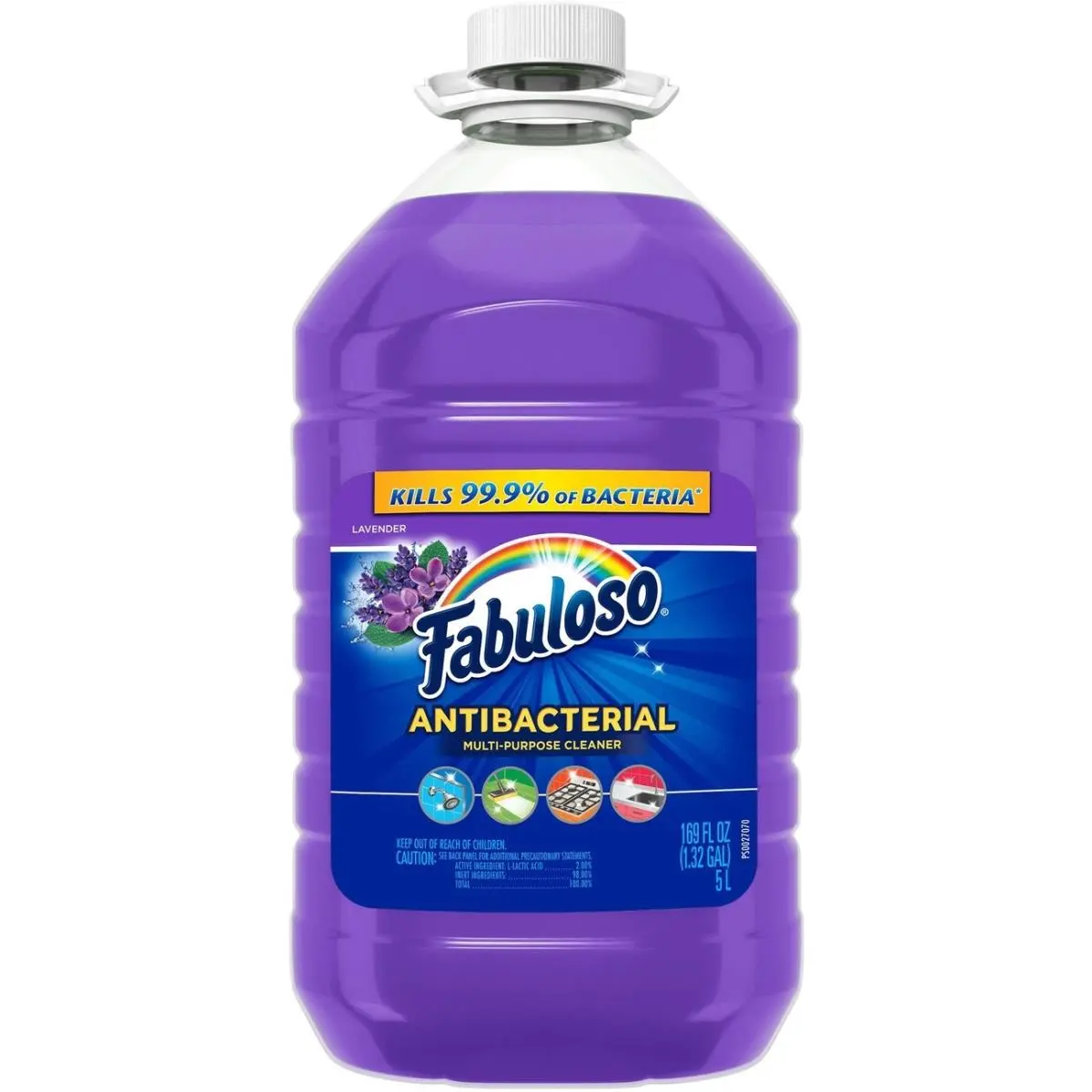Fabuloso CPC61018224 All-Purpose Scented Household Cleaner - Anti-Germs, Bacteria-Eliminating, Deodorizing, Water-Soluble Lavender-Scented 169 oz Liquid - Universal for Living Rooms, Indoor Surfaces, Floor Cleaning (All-Purpose Cleaners Category)
