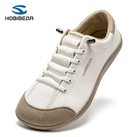HOBIBEAR Barefoot Sneakers Wide Toe Box Casual Everyday Shoe - Zero Drop, Lightweight Synthetic Upper, Memory Foam Insole, Ergonomic Heel, Flexible Rubber Outsole for Women & Men, Breathable All-Season Comfort