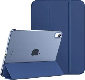 Slim Tri-Fold Smart Case for iPad 11th Gen 11" & 10th Gen 10.9" Translucent Back Navy Blue PU Leather PC Protection Computer