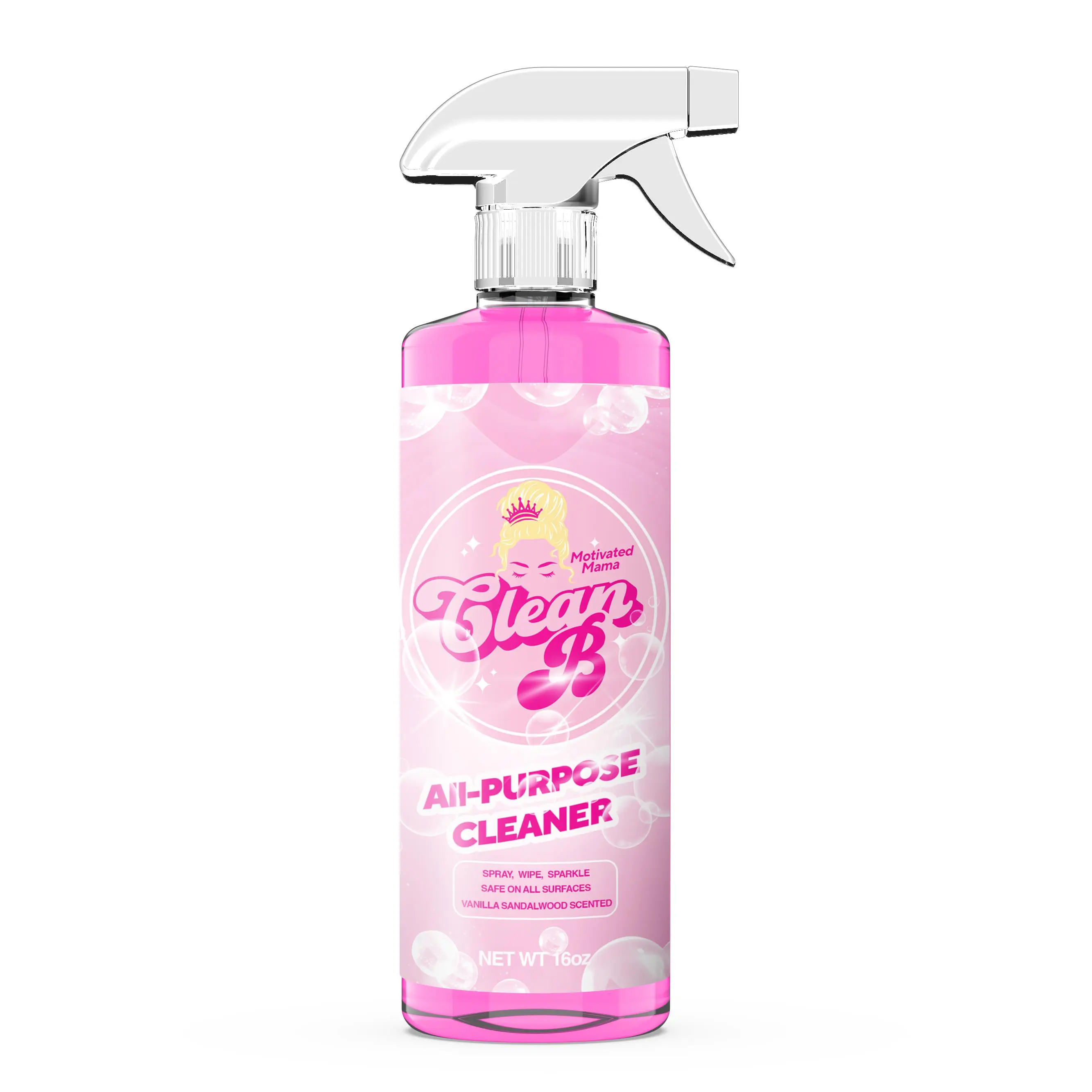 Clean B All-Purpose Cleaner APC 16oz Spray Vanilla Sandalwood Scented for All Surfaces in Your Home Made in USA - Household
