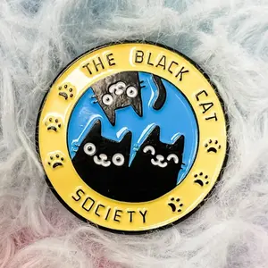 Black Cat Society Enamel Pin