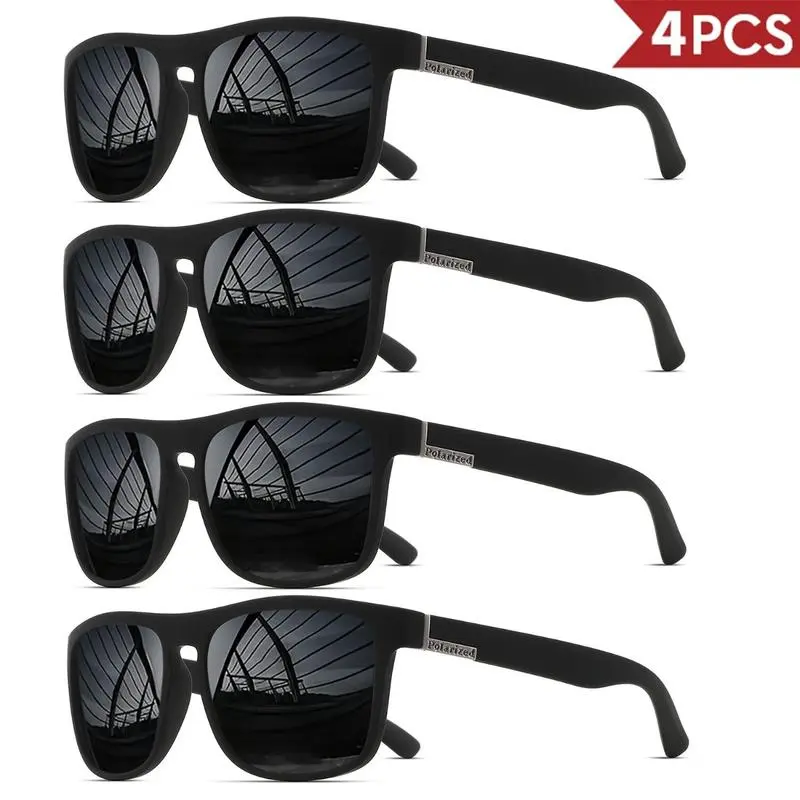 Unisex Wearable Polarized Glasses, 4pcs-1 UV400 Sports Eyewear, Stylish Sunglasses for Driving, Fishing tiktokshopbacktoschool