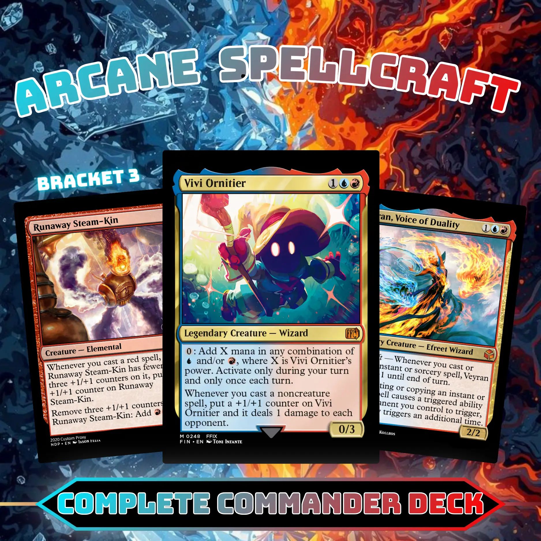 Vivi Spellcraft Commander Style Deck | 100 Cards + Tokens | Custom Proxy Cards