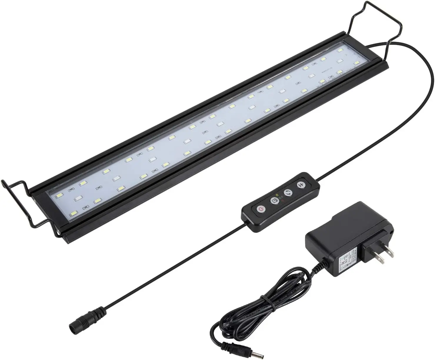 hygger Full Spectrum Aquarium Light with Aluminum Alloy Shell Extendable Brackets, White Blue Red LEDs, External Controller, for Freshwater Fish Tank