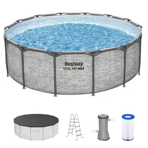 Bestway Steel Pro MAX Round Above Ground Swimming Pool with Pump & Cover Bestway Steel Pro MAX Round Above Ground Swimming Pool with Pump & Cover