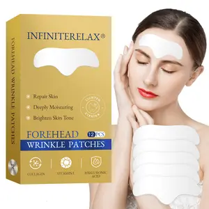 InfiniteRelax Forehead Wrinkle Patches for Anti-Wrinkle Facial Mask - 12 Pcs with Aloe, Collagen, Wrinkle Repair, Vitamin E for Women's Comfort Body Care