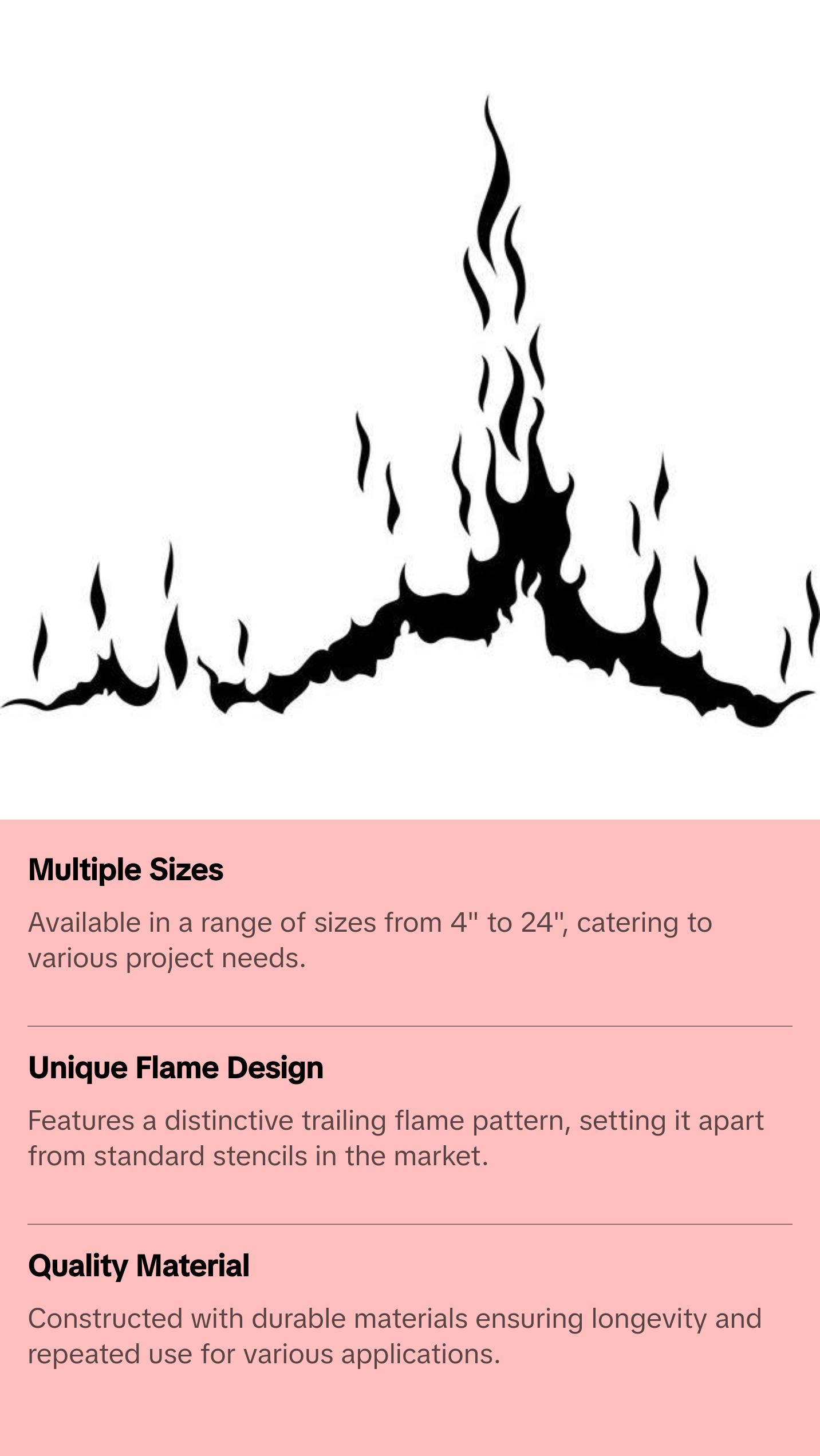 Trailing Flame Stencil