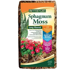 Better-Gro Sphagnum Moss - 100% Natural, Long-Fiber Moss for Orchids, Ferns, and Hostas, Excellent for Hanging Baskets and Propagating Plants - 240 Cubic Inches
