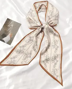 Cubidupi Head Scarf Hair Neck Scarves For Women Purse Bag Scarfs For Handbags Silky Long Thin Satin Headscarf Fashion