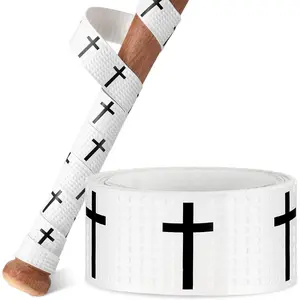 Faith Cross Baseball Bat Grip Tapes 1.1mm Precut Full Adhesive Softball Grip Tape,Non-Slip Softball Bat Wrap Religious Cricket Batting Tape Replacement