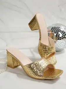 Elegant Sequined Chunky Heel Mules, Square Toe Wide Strap Women's Sandals, Two-Wear Party Shoes, Casual All-Season Summer Footwear