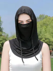1-piece and multi piece sets, three in one multi-functional neutral ice silk sunshade Full Face Balaclava Hood hat, sun proof, Tactical Windproof, warm, suitable for outdoor cycling, skiing, unisex, couple style, Motorcycle Bandana, Motorcycle Accessories