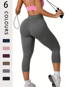 High Waisted Capri Pants for Women, Super Soft Tummy Control, No See Through, Workout Running Yoga Athletic Leggings, Womens Summer Clothing, Stretch High Waist, Capri Training Leggings