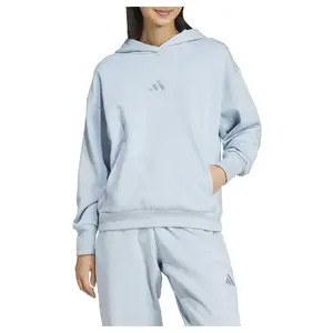 adidas Womens All Season Fleece Embroidered Hoodie Casual Outerwear Casual - Blue