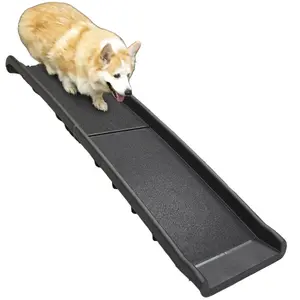 Compact Black Pet Ramp for Trucks - Portable and Foldable Climbing Ladder
