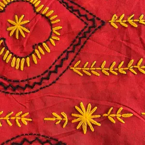 chanderi silk hand embroidered phulkari dupatta