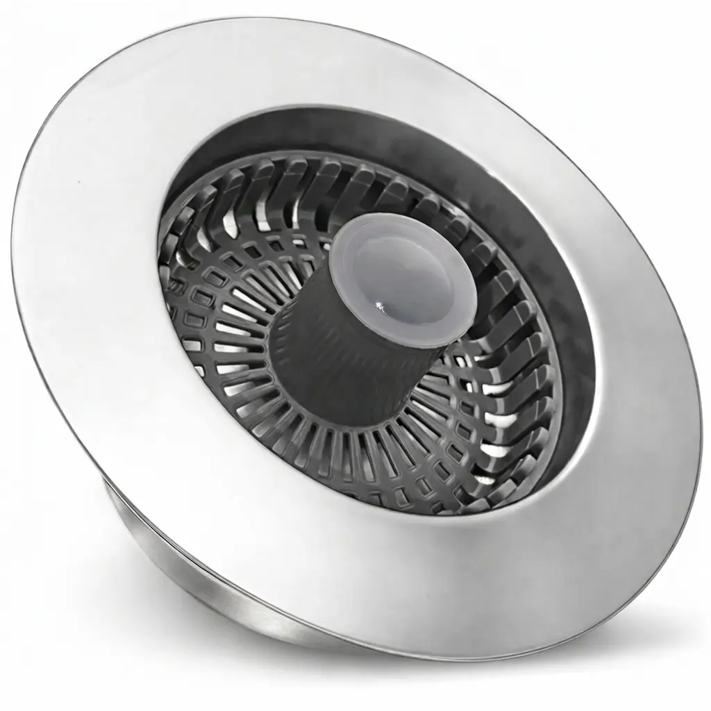 TioLooxy 3 in 1  Kitchen Sink Stopper, Pop Up Kitchen Sink Drain Strainer, with an Extra Basket Strainer, Kitchen Sink Drain Stopper for US Standard 3-1/2 Inch, Brass Material Electroplate Silver Stainless Steel Kitchen Sink Aid Trio