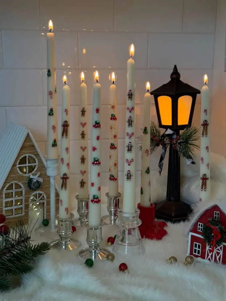 Christmas Taper Candles,  Christmas candles, Christmas Handmade Candles, Christmas decor