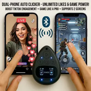 Wireless Auto Clicker for iPhone, Bluetooth Phone Screen Tapper with Battery for Hands Free, Silent & Adjustable Speed Finger Clicker for Tiktok Live Broadcasts Likes, Gaming, Reward Task
