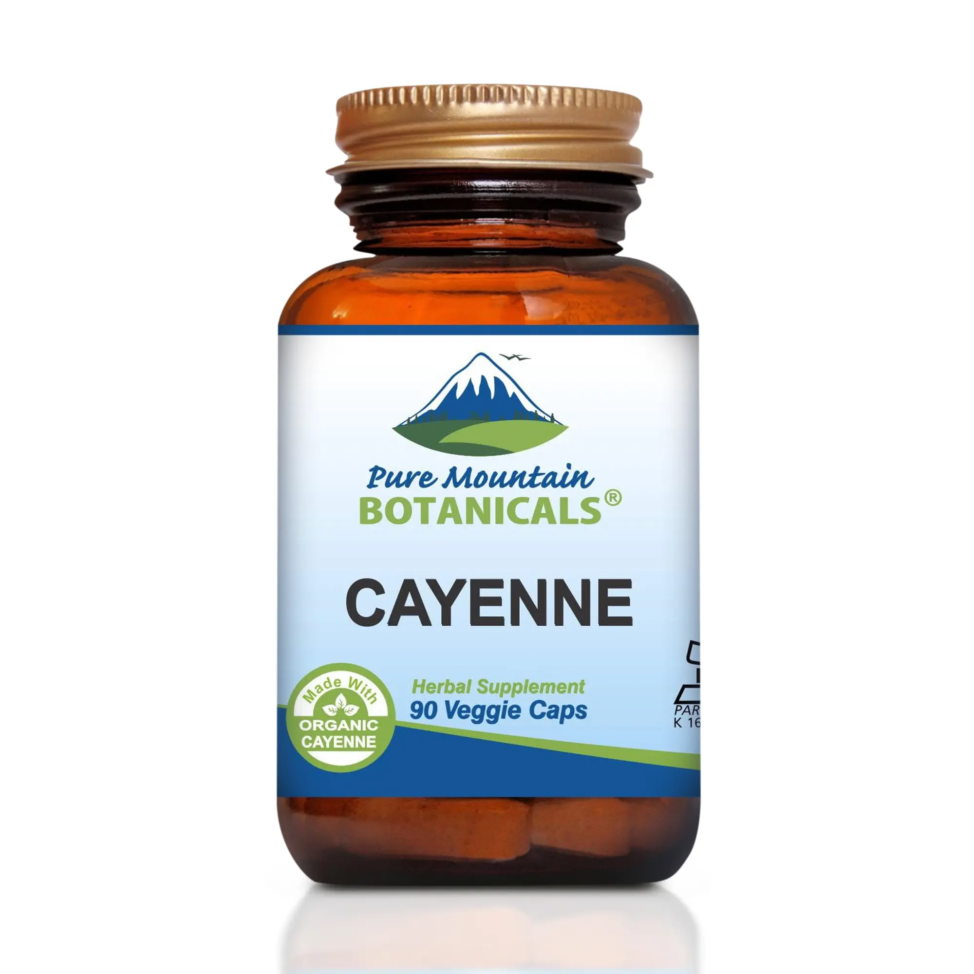 Pure Mountain Botanicals Cayenne Pepper Capsules - 90 Kosher Vegan Caps with 500mg Organic Cayenne Pepper with Capsaicin