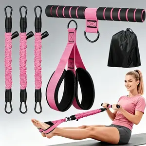 Upgrade Multi-Functional Resistance Band, Adjustable Pull Bands, Iron Handle, Storage Bag, Core Training, Abdominal Exercises, Unisex Fitness Gear