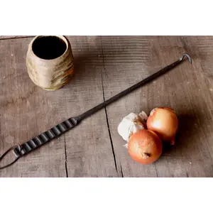 Pigtail Meat Flipper: "Grill-Marked" Handle