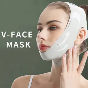 Breathable Cool Slimming Face Mask, Double Chin Reducer, V-Shape Thin Facial Lifting Strap, Lightweight Breathable, Tighten Face Shape, Suitable for All Head Sizes, Face Lifting Device