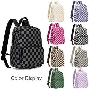 2025 new checkerboard waterproof backpack, multifunctional with laptop compartment, large capacity neutral streetwear backpack, aesthetic school bag, travel bag, leisure bag, fashionable school bag, YM08