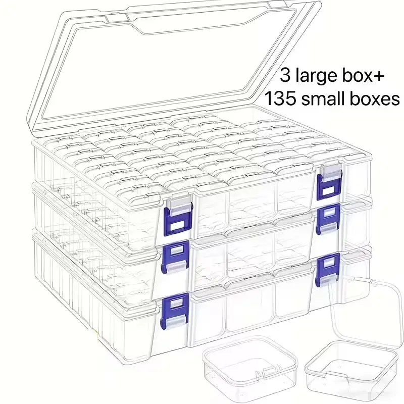 92/138 pieces of transparent detachable jewelry beads and bean storage box - food seed storage box, preservation box, multifunctional storage box, dust-proof tape cover design for easy storage, transparent storage box, plastic storage tube