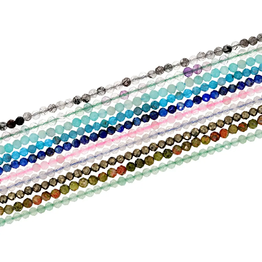 JTV Multi-Stone 3mm Round Bead Strand Set of 10