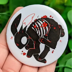 Skeleton Bunny Button
