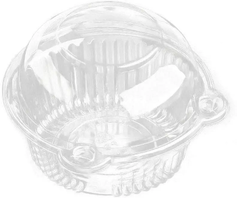 50 PCS Disposable Plastic Individual Cupcake Holders with Lids - 4 1/8" Top Diameter, 3 1/8" Height, Easy to Secure Food Covers, Bulk Single Muffin Dome Containers, Sealable Food Carriers, Bakery Supplies for Home Baking