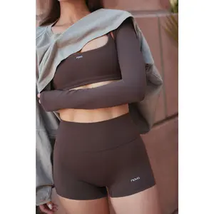 CloudForm™ 3″ Invisible Scrunch Biker Short - Brown
