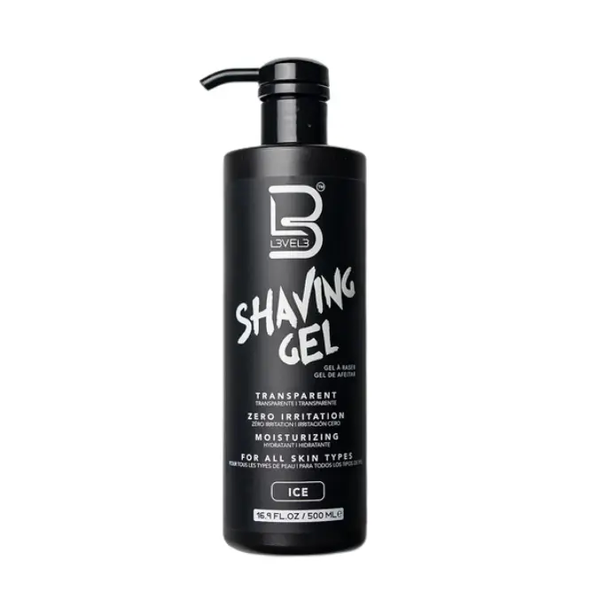 L3VEL3 Shaving Gel - 16.9oz Ice Cooling Hair Removal Gel, Beauty & Personal Care Product for Smooth Shaving, Body Care